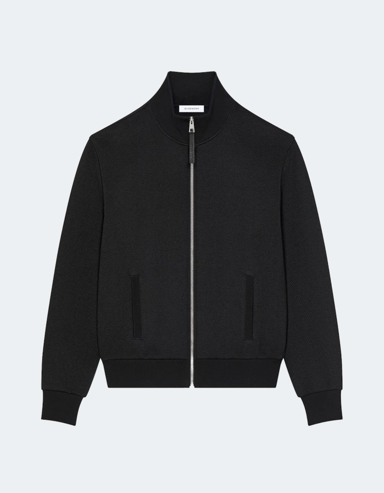 Quilted Zipped Sweatshirt Black