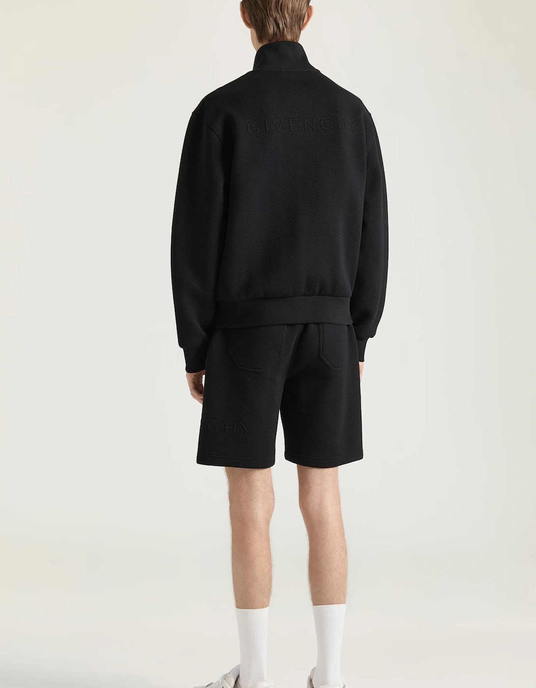 Quilted Zipped Sweatshirt Black
