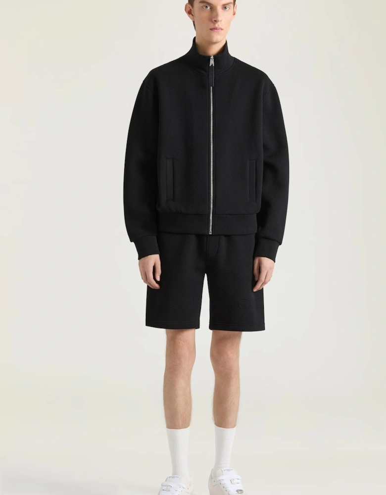 Quilted Zipped Sweatshirt Black