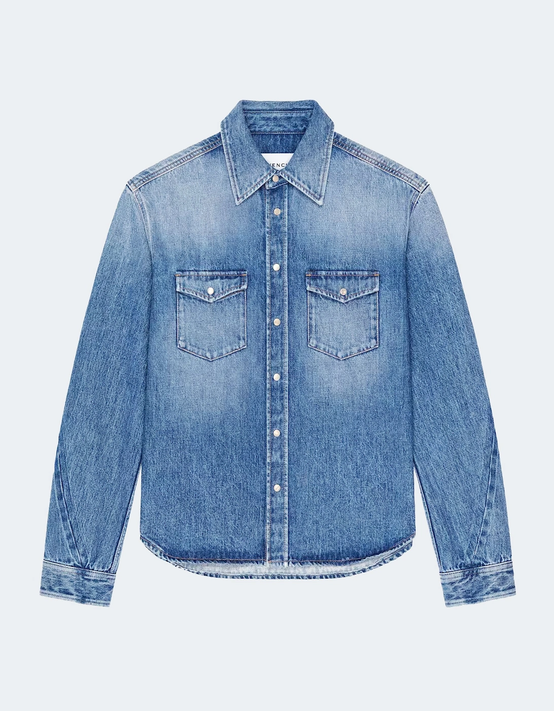 Leather Patch Denim Shirt Blue, 4 of 3
