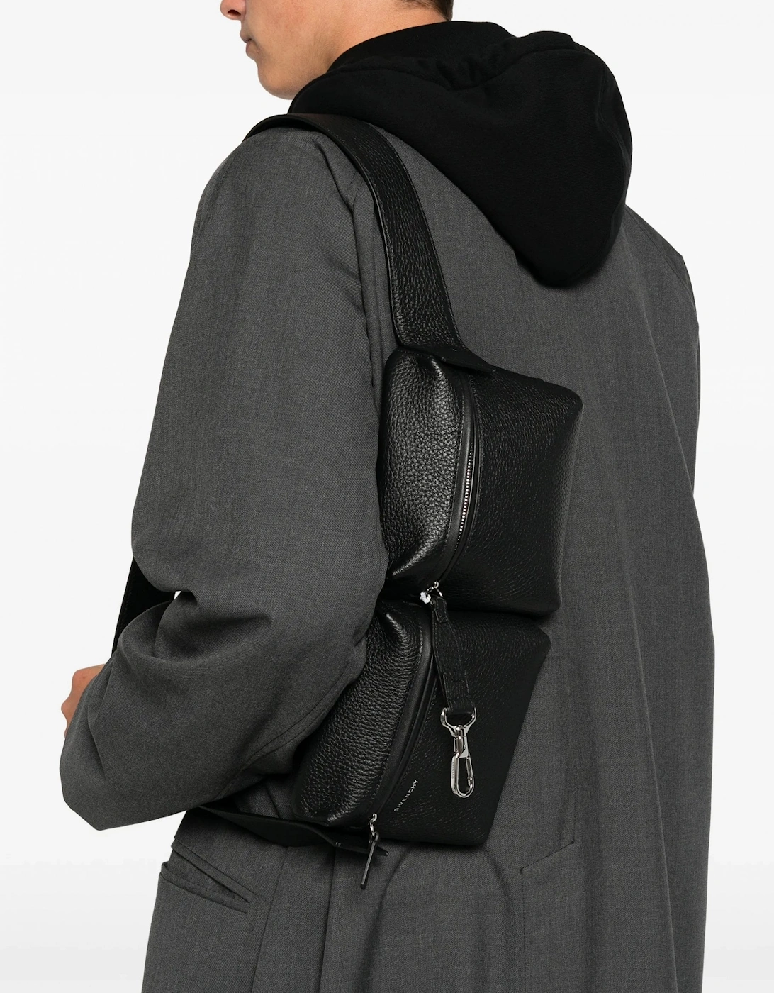 Leather Multipocket Bumbag Black