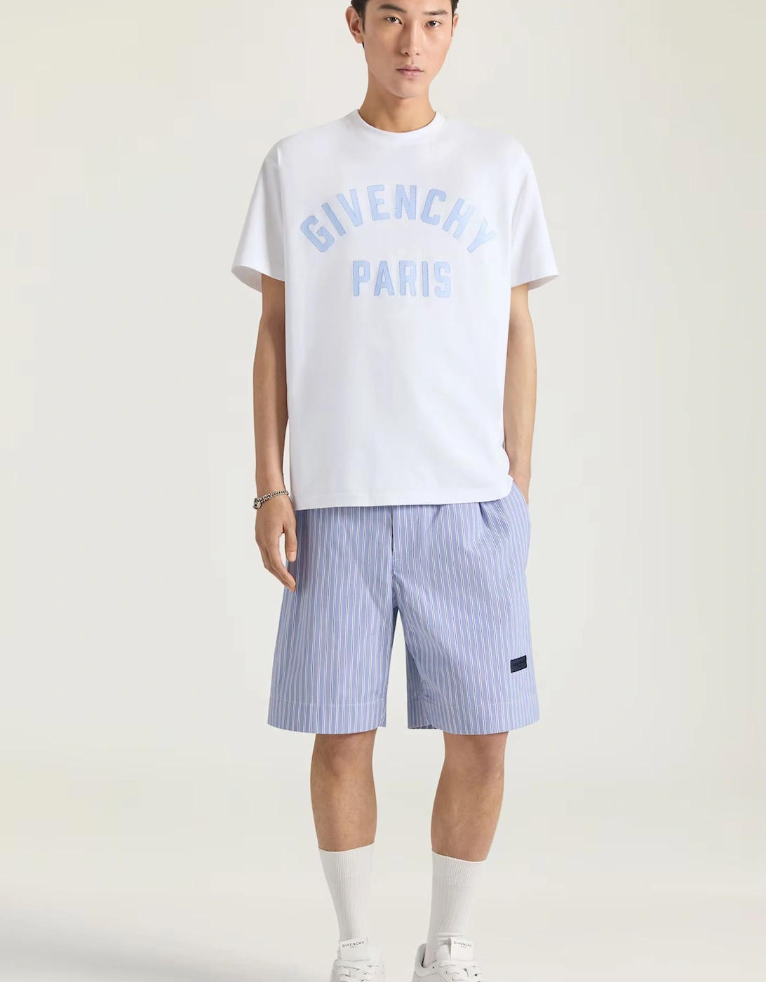 Embroidered Logo T-Shirt White/blue