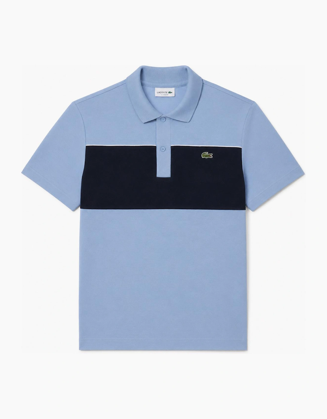 Lacoste Men's Blue Regular Fit Colour-Block Pique Polo Shirt Aphylla /Blackbird - Size 42
