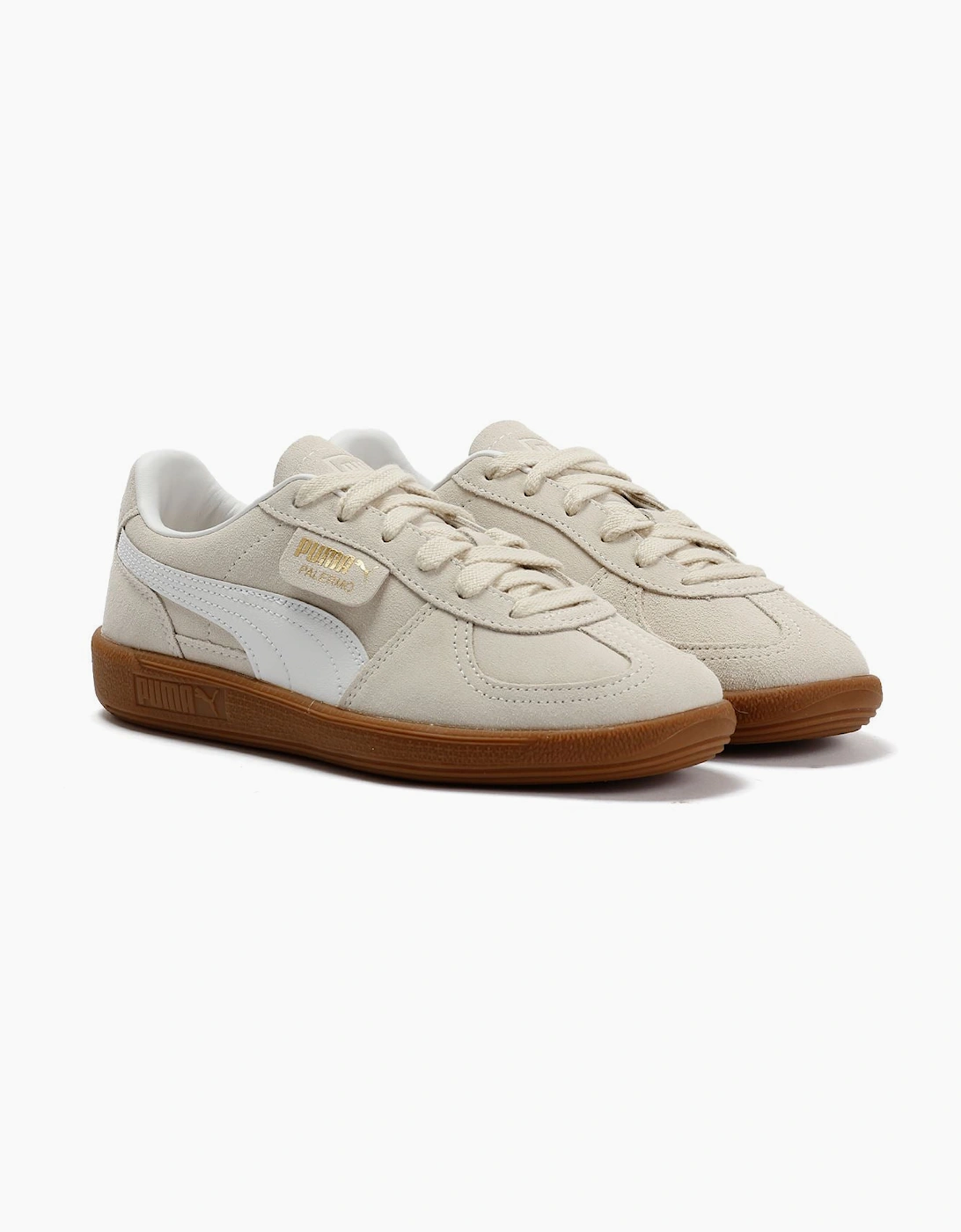 Puma Women's White Palermo Suede Trainers - Size 3