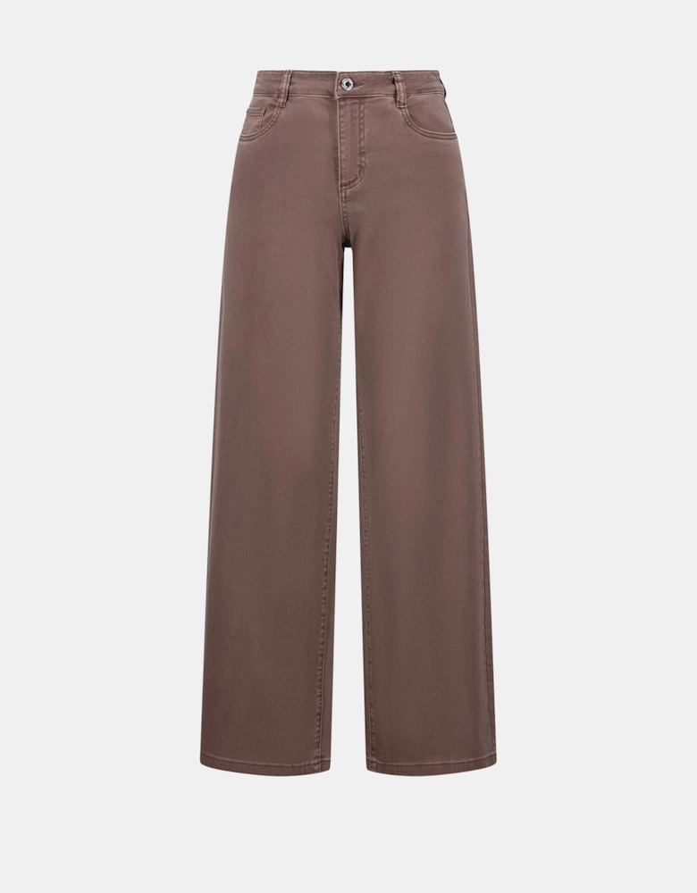 Goldie: classic wide leg feather weave jeans