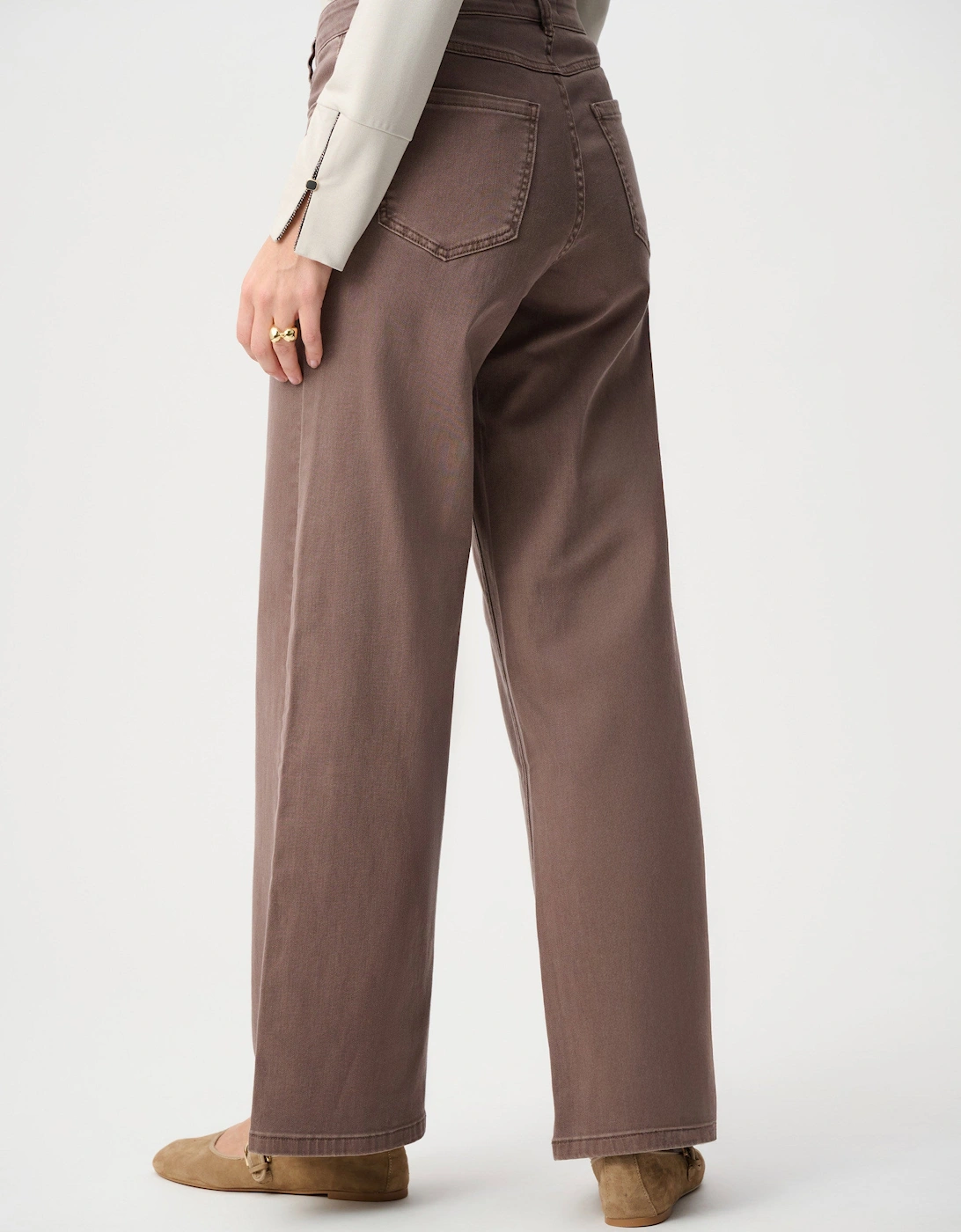 Goldie: classic wide leg feather weave jeans