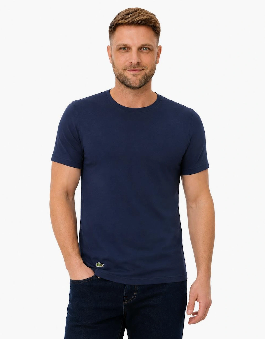 Lacoste 3 Pack Lounge Cotton T-Shirts Miami/Silver Chine/Navy