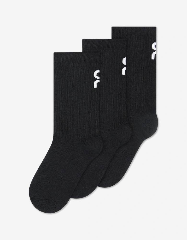 On Running Kids Logo High Socks in Black
