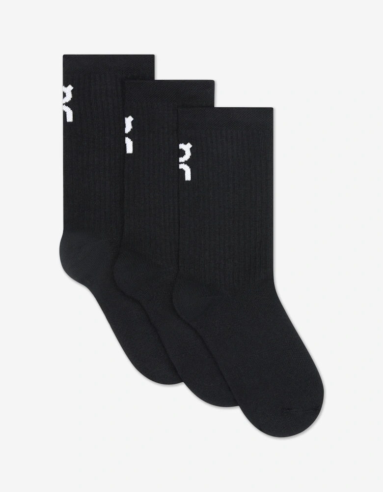 On Running Kids Logo High Socks in Black