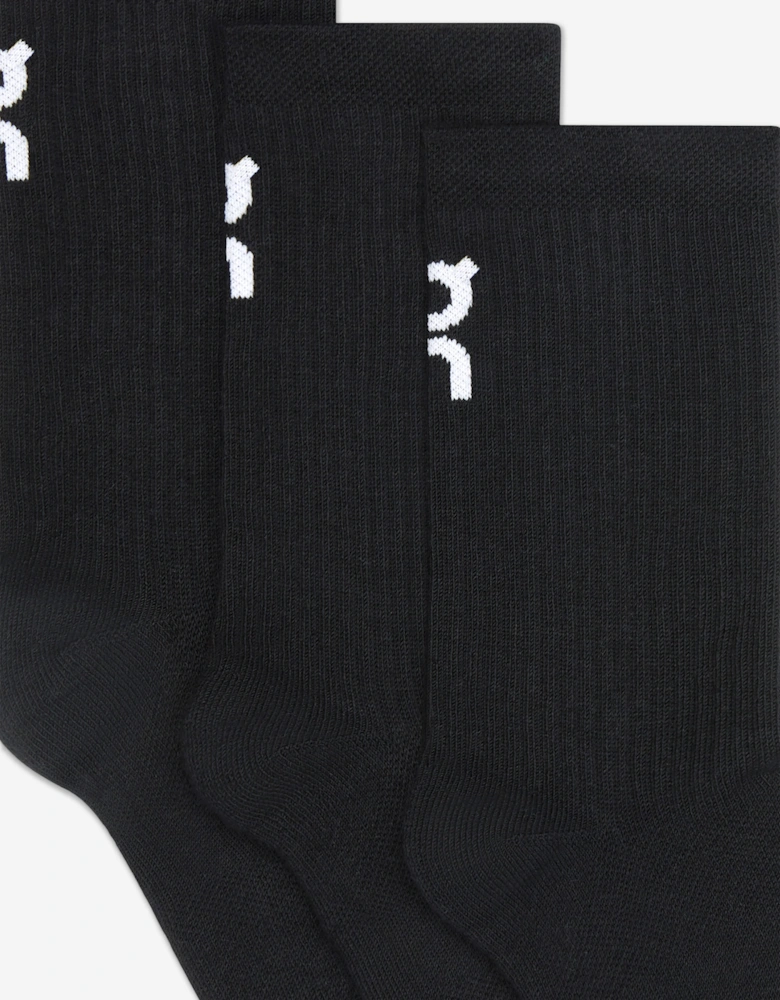 On Running Kids Logo High Socks in Black