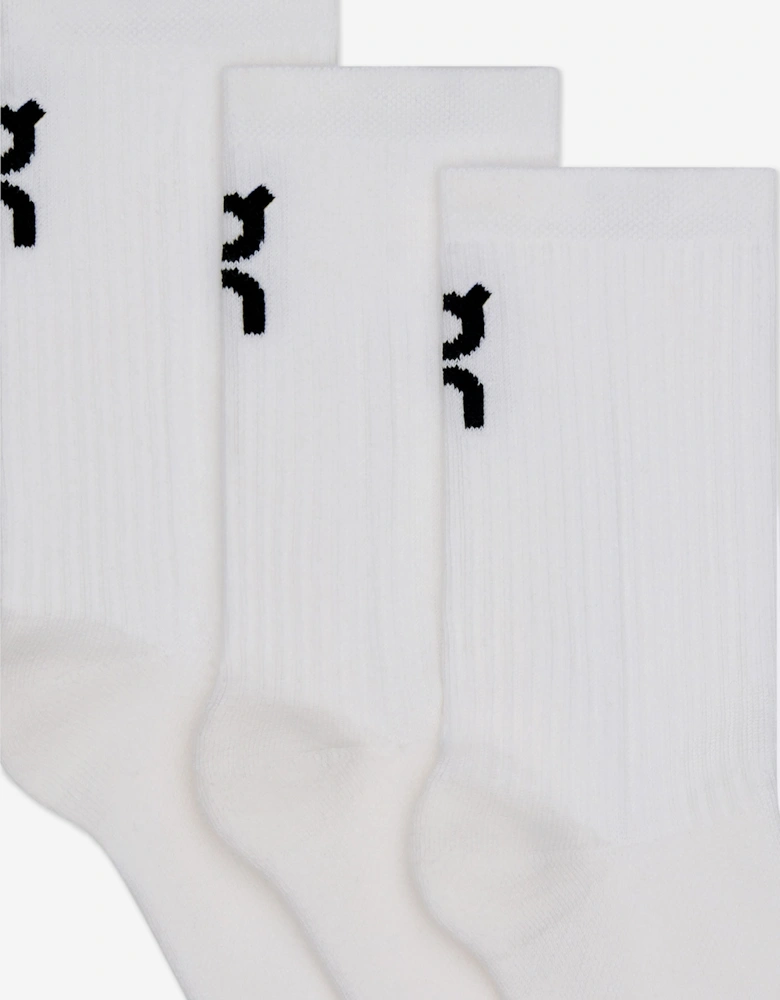On Running Kids Logo High Socks in White