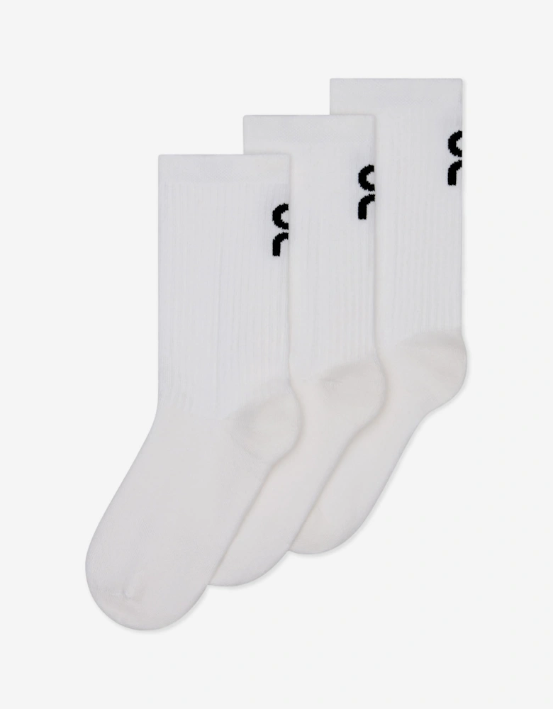 On Running Kids Logo High Socks in White