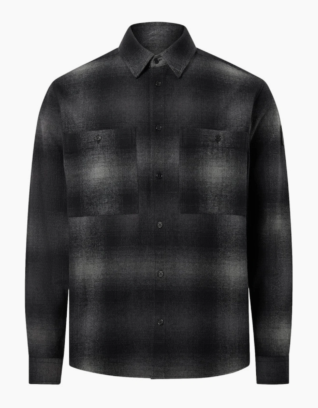 Belstaff Outpost Brushed Cotton Flannel Shirt Black, 4 of 3
