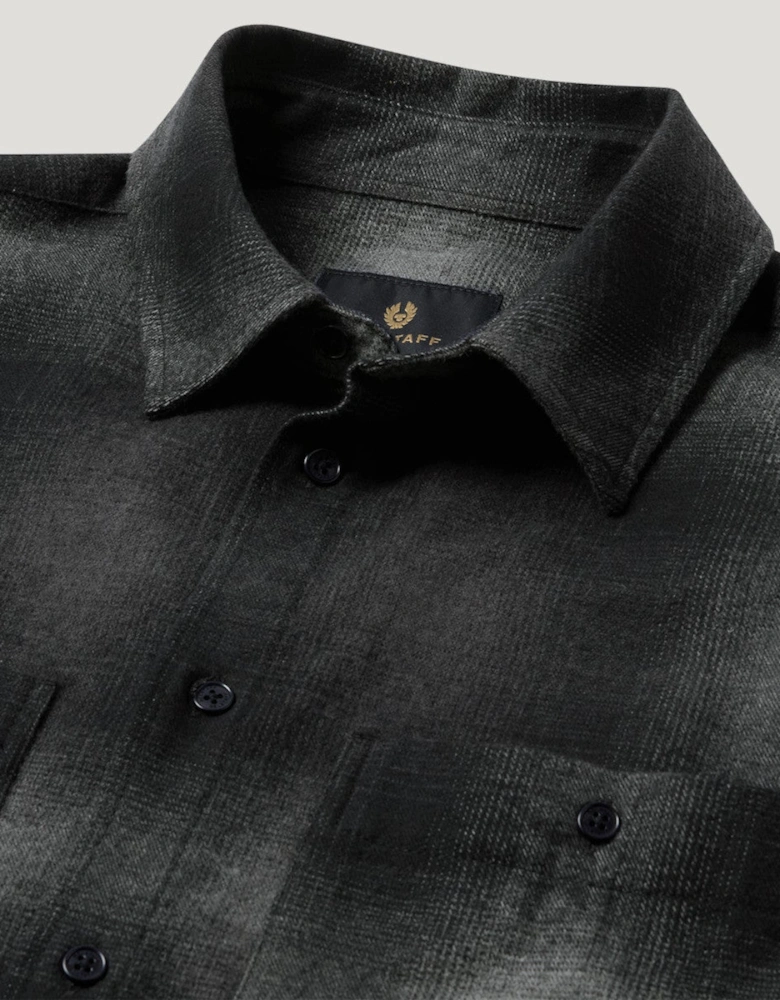 Belstaff Outpost Brushed Cotton Flannel Shirt Black