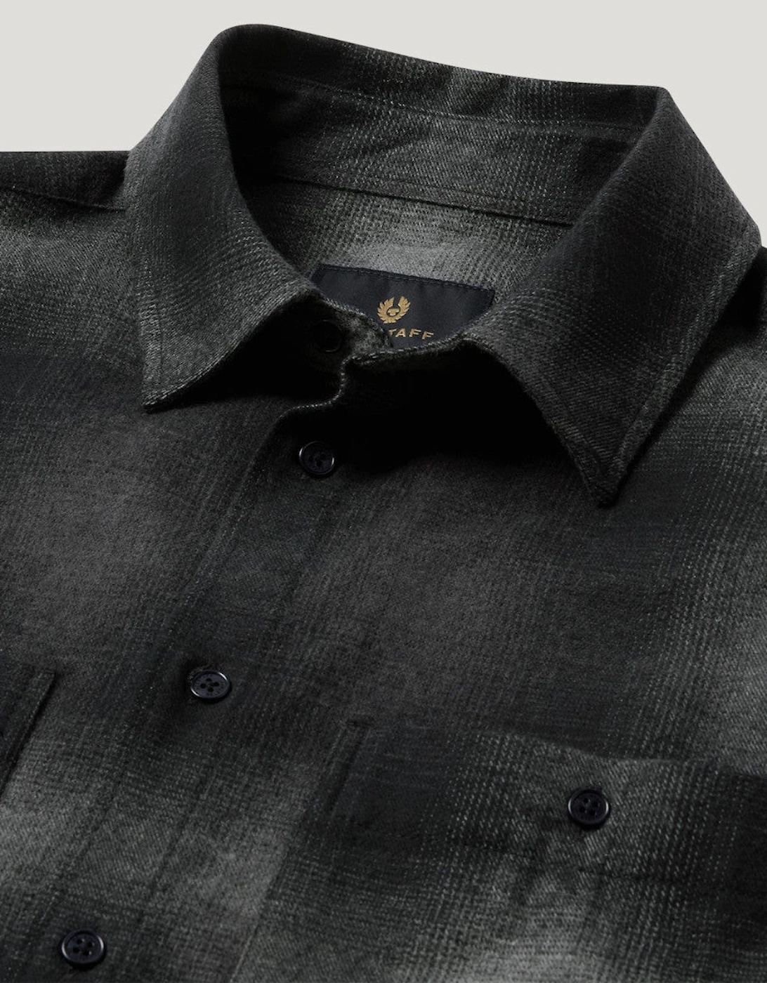 Belstaff Outpost Brushed Cotton Flannel Shirt Black