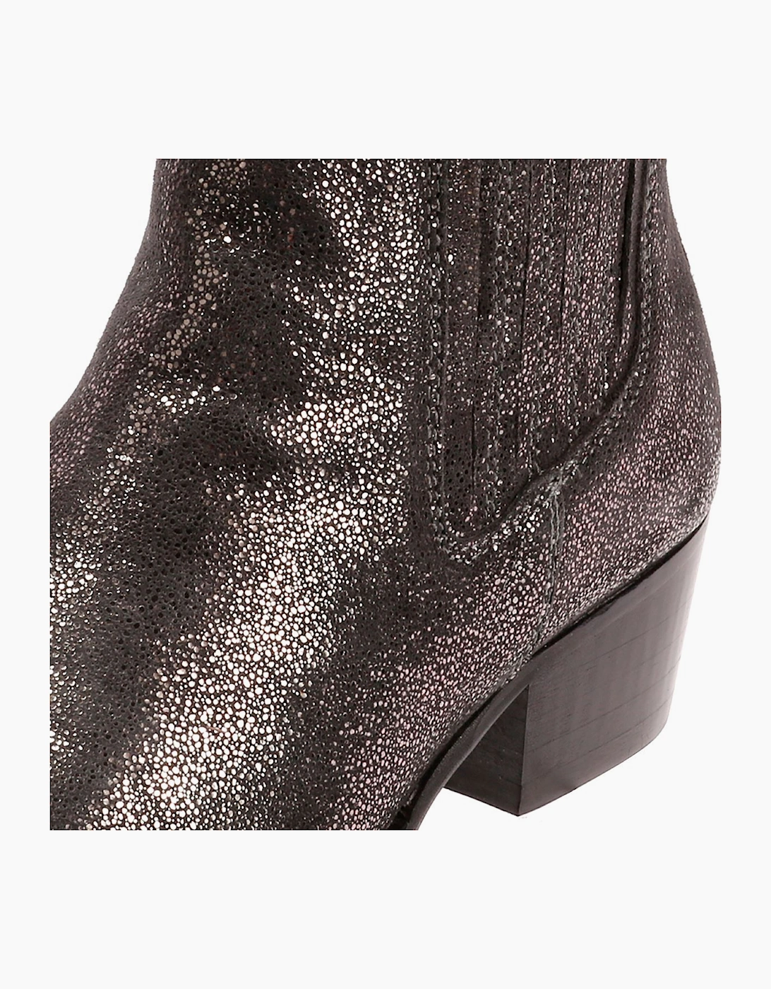 Osprey London The Janey Leather Women's Gunmetal Ankle Boots