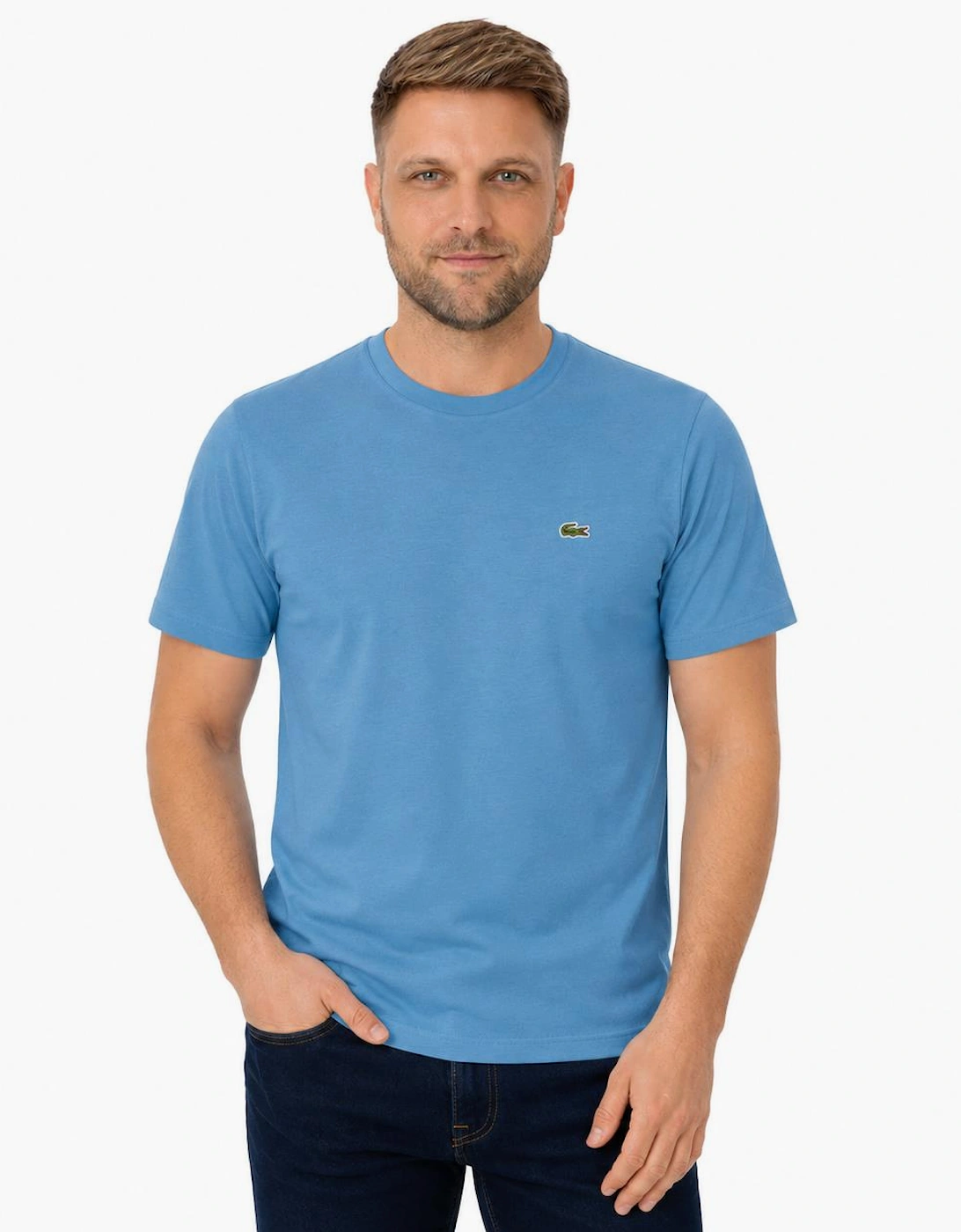 Lacoste Cotton Pima Crew Neck T-Shirt Azure Blue