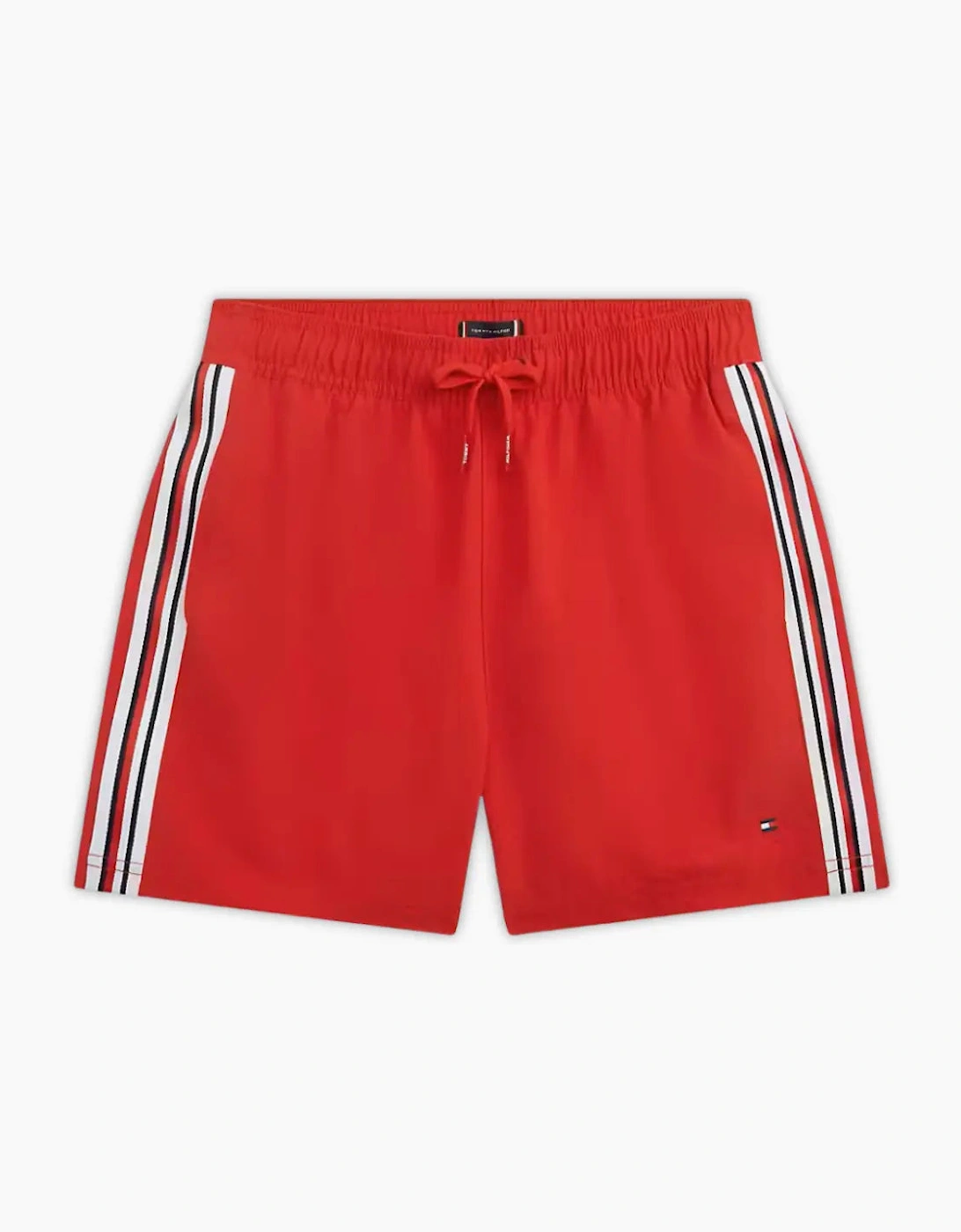 Boys Global Stripe Swim Shorts, Primary Red