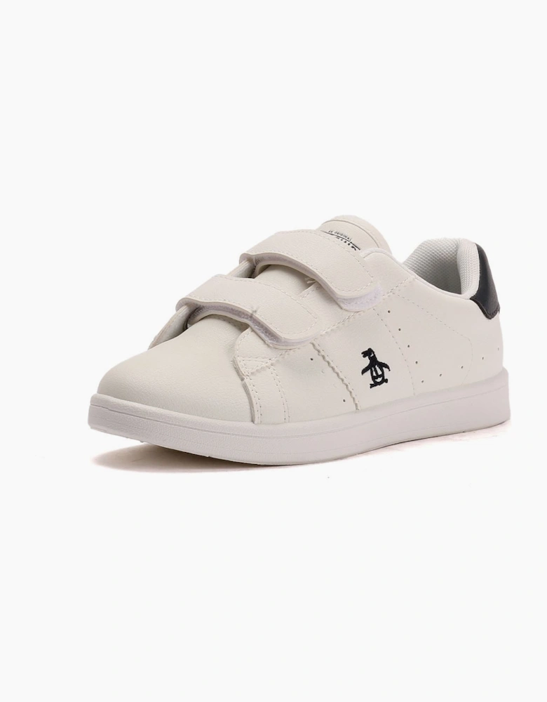 Penguin Junior Marble White/Navy Trainers