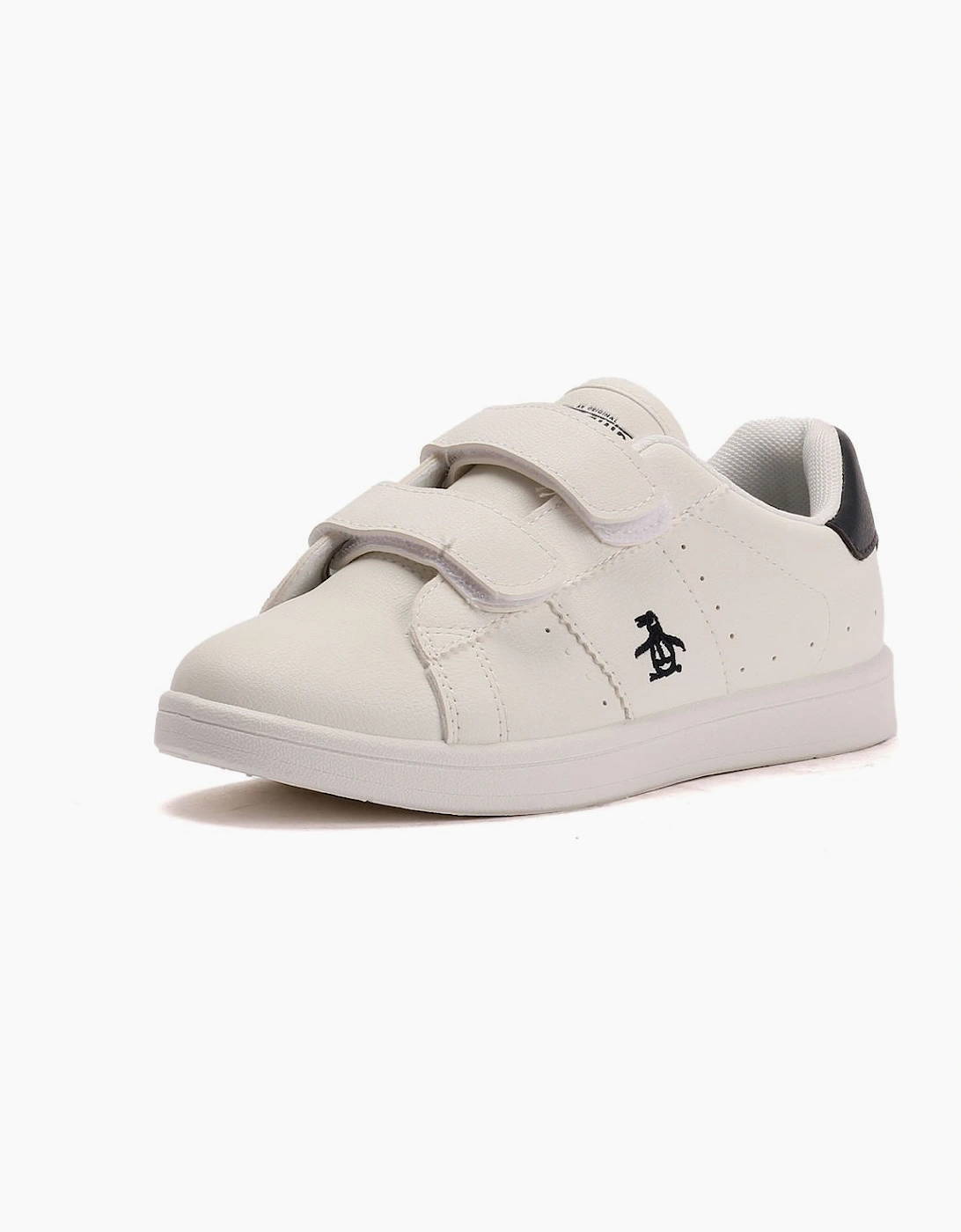 Penguin Junior Marble White/Navy Trainers