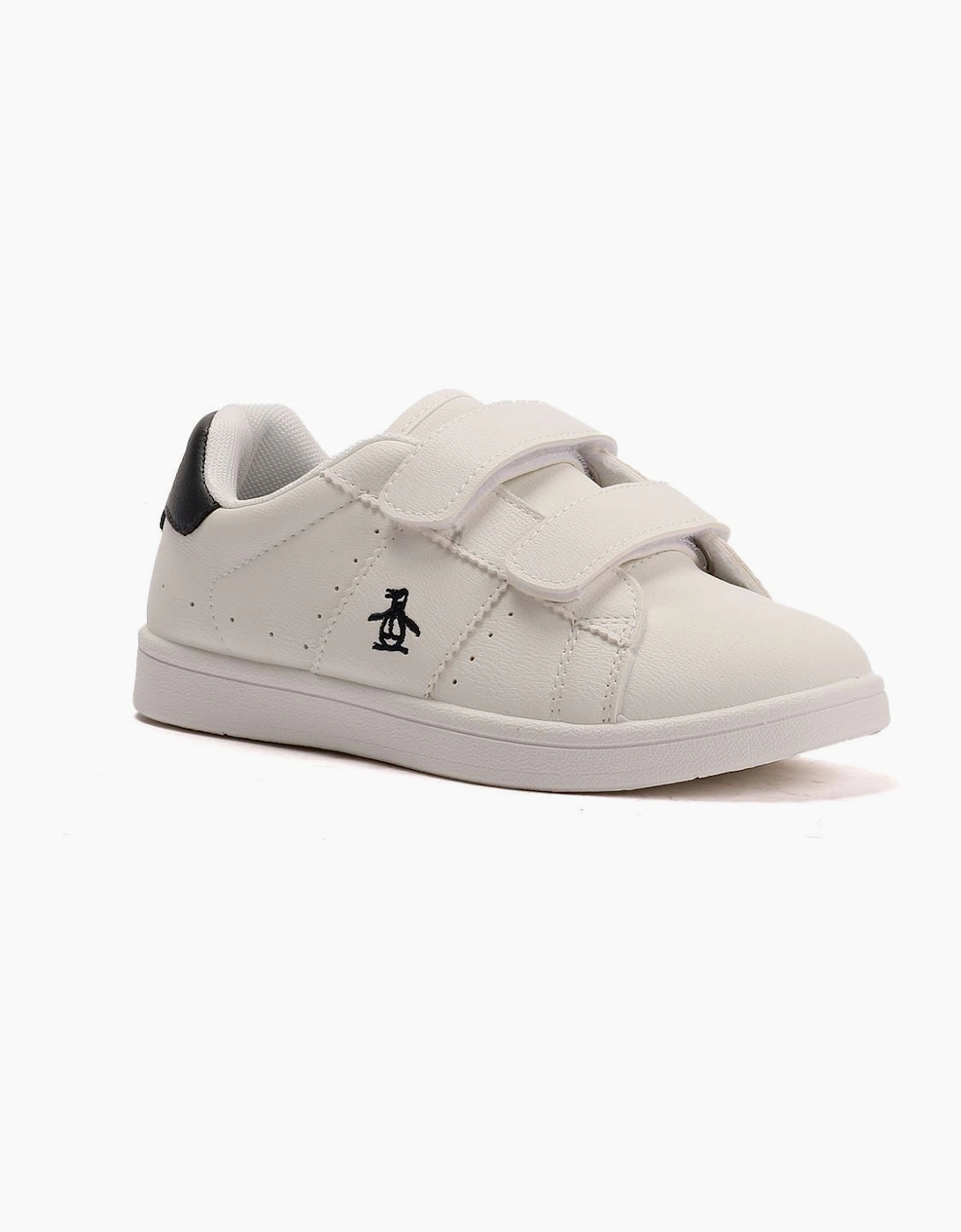 Penguin Junior Marble White/Navy Trainers