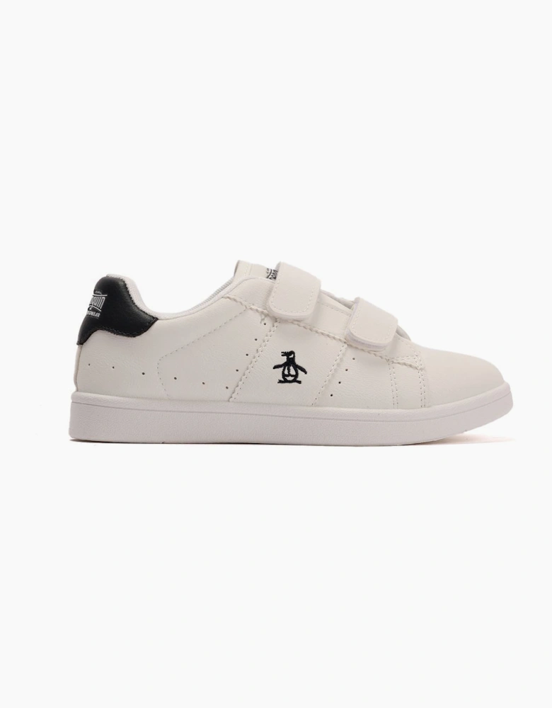 Penguin Junior Marble White/Navy Trainers