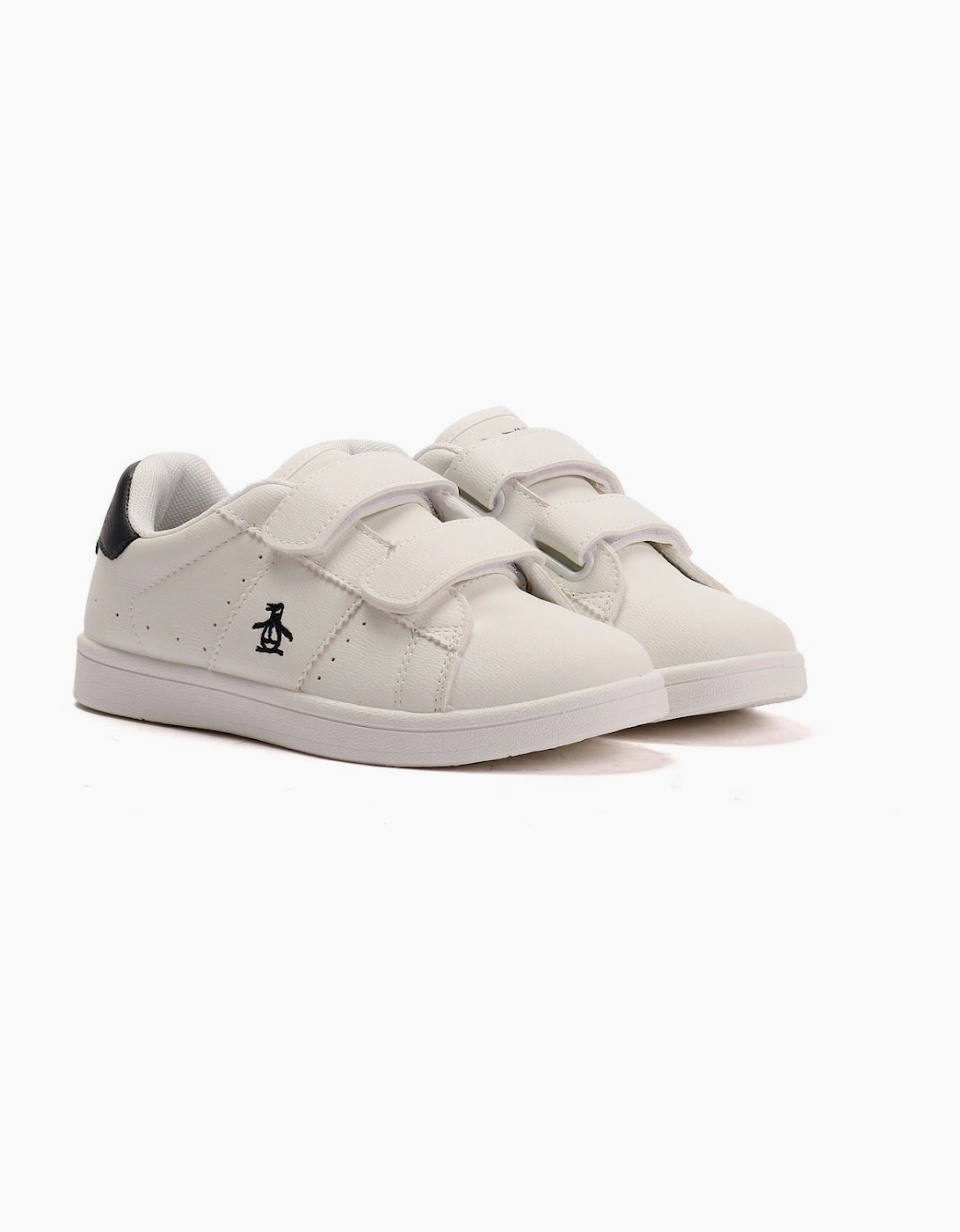Penguin Junior Marble White/Navy Trainers