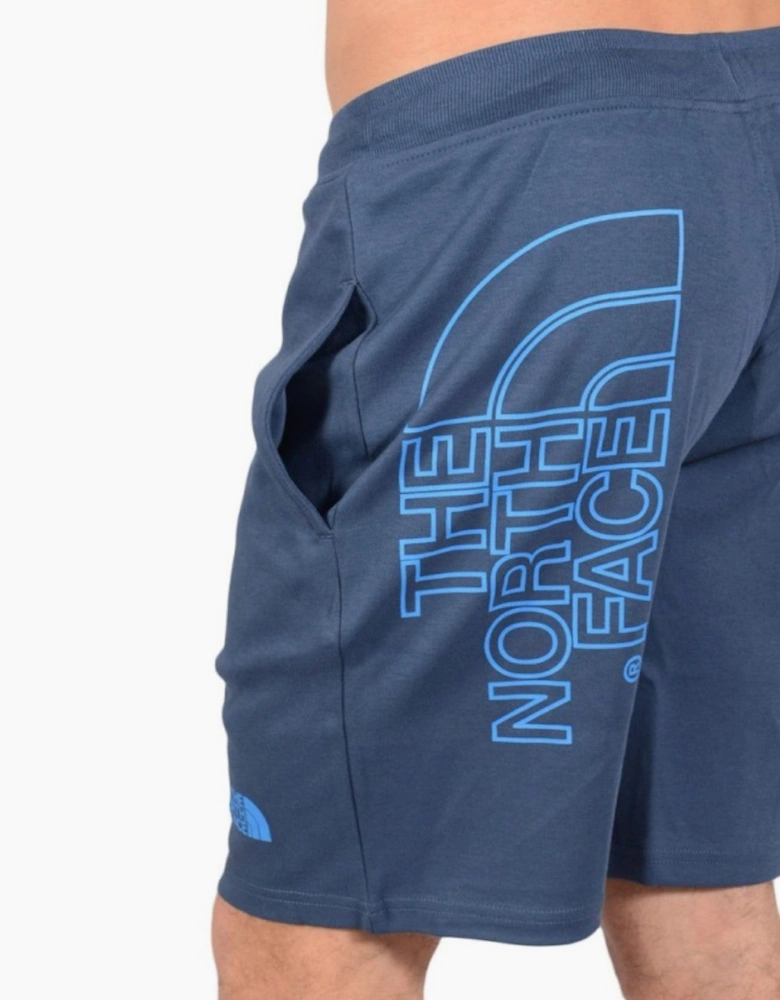 The North Face Mens Graphic Shorts in Teal Blue
