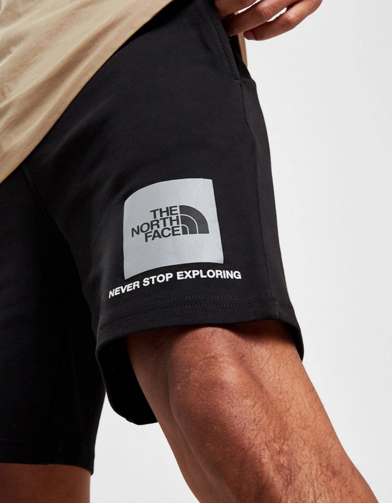 The North Face Mens Reflective Small Box Logo Shorts in Black