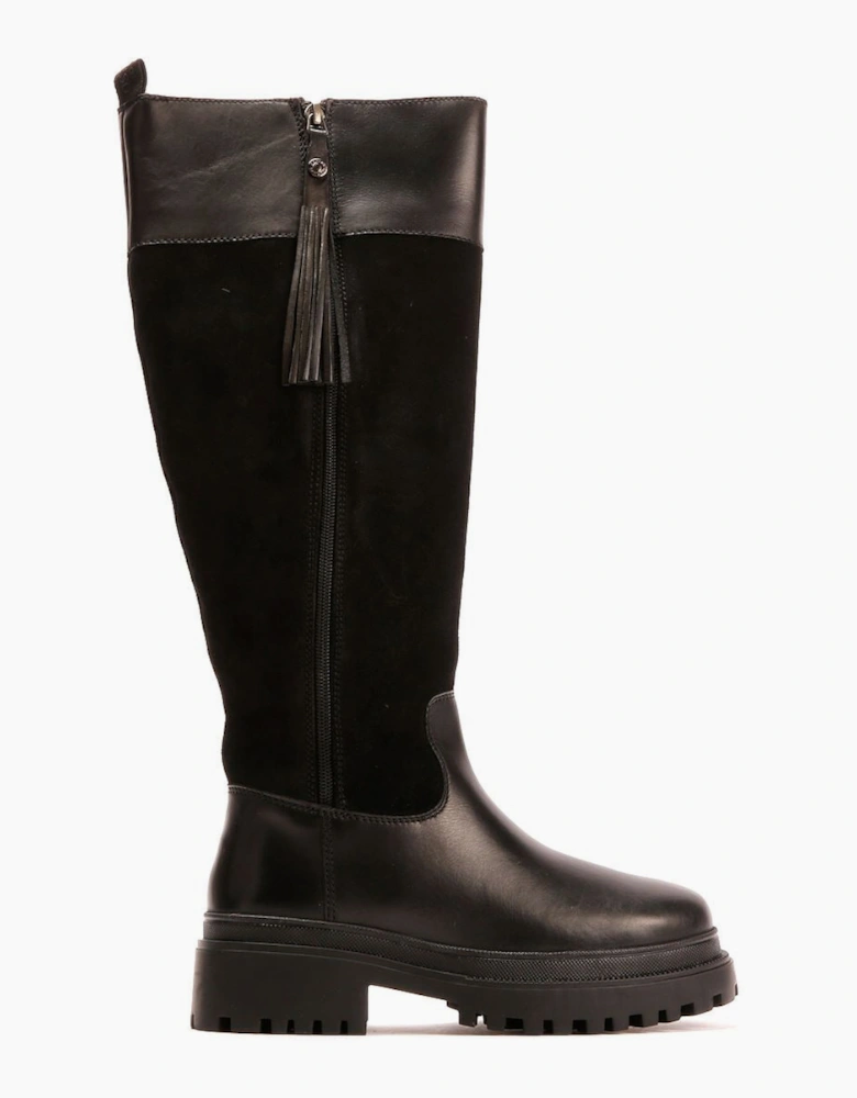 Osprey London The Bramble Tall Leather Women's Black Boots