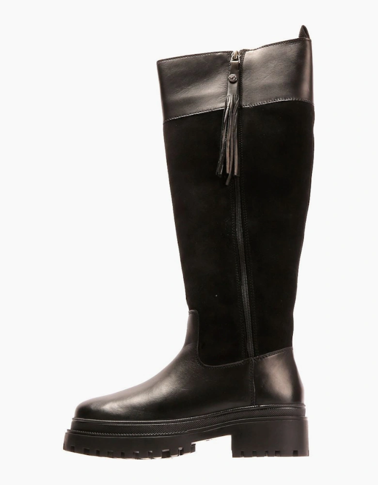Osprey London The Bramble Tall Leather Women's Black Boots