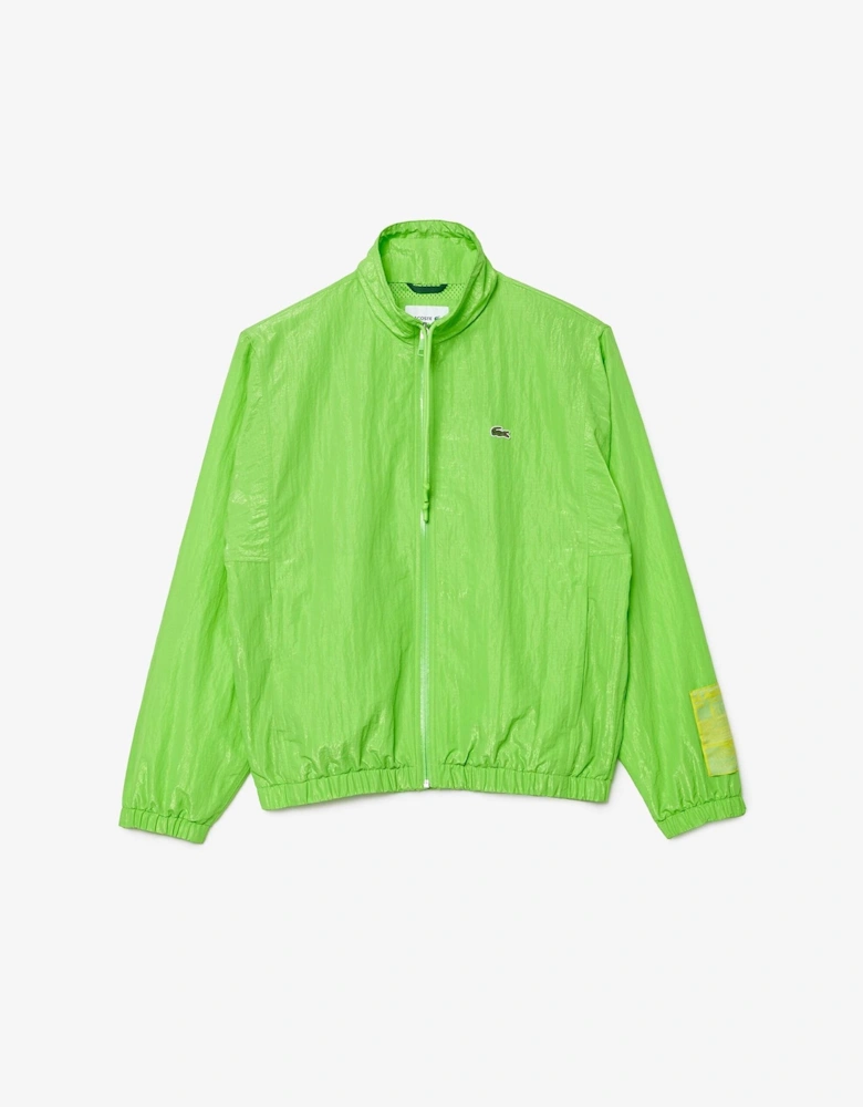 Solid Patterned Rain Jacket with Crocodile Logo