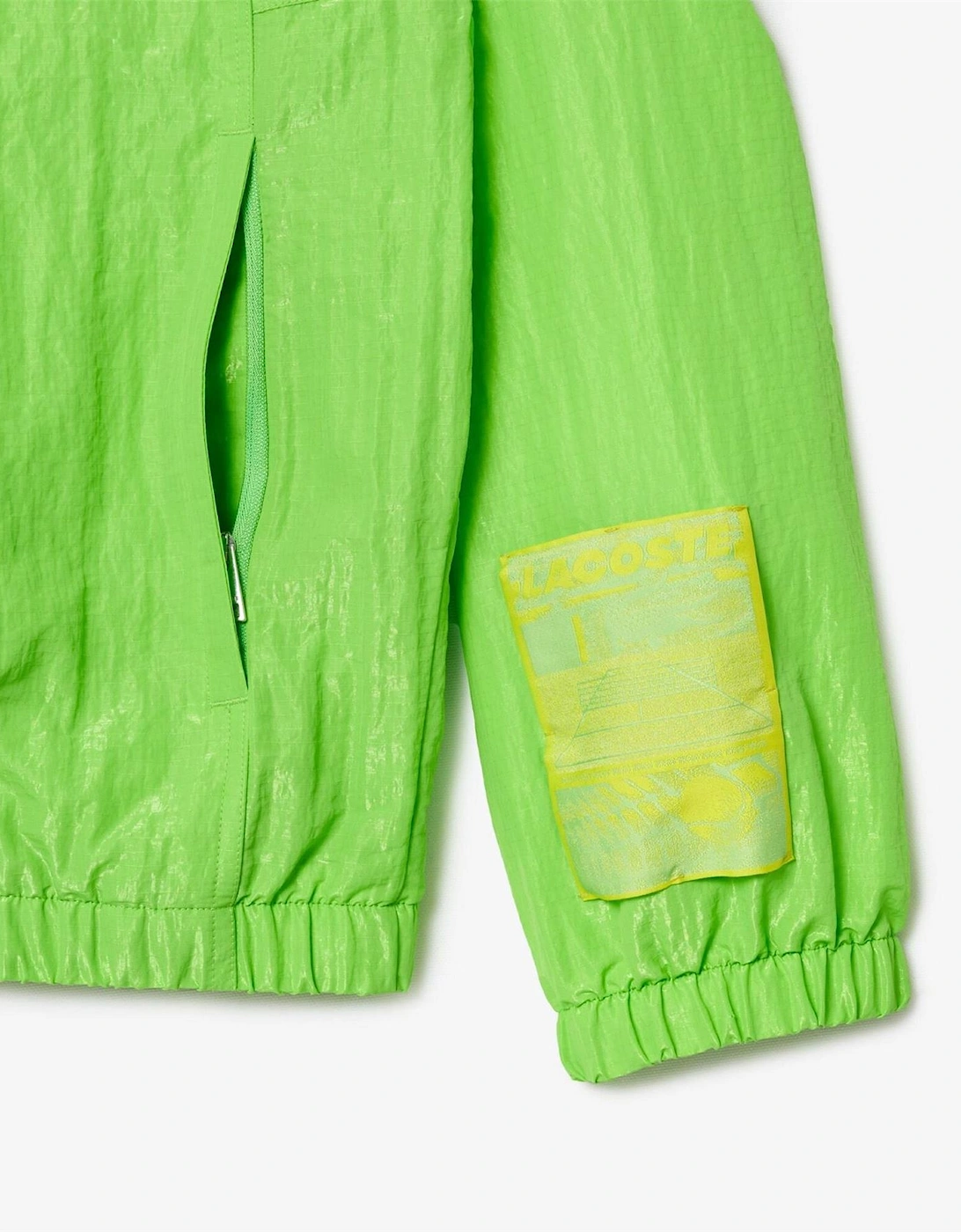 Solid Patterned Rain Jacket with Crocodile Logo