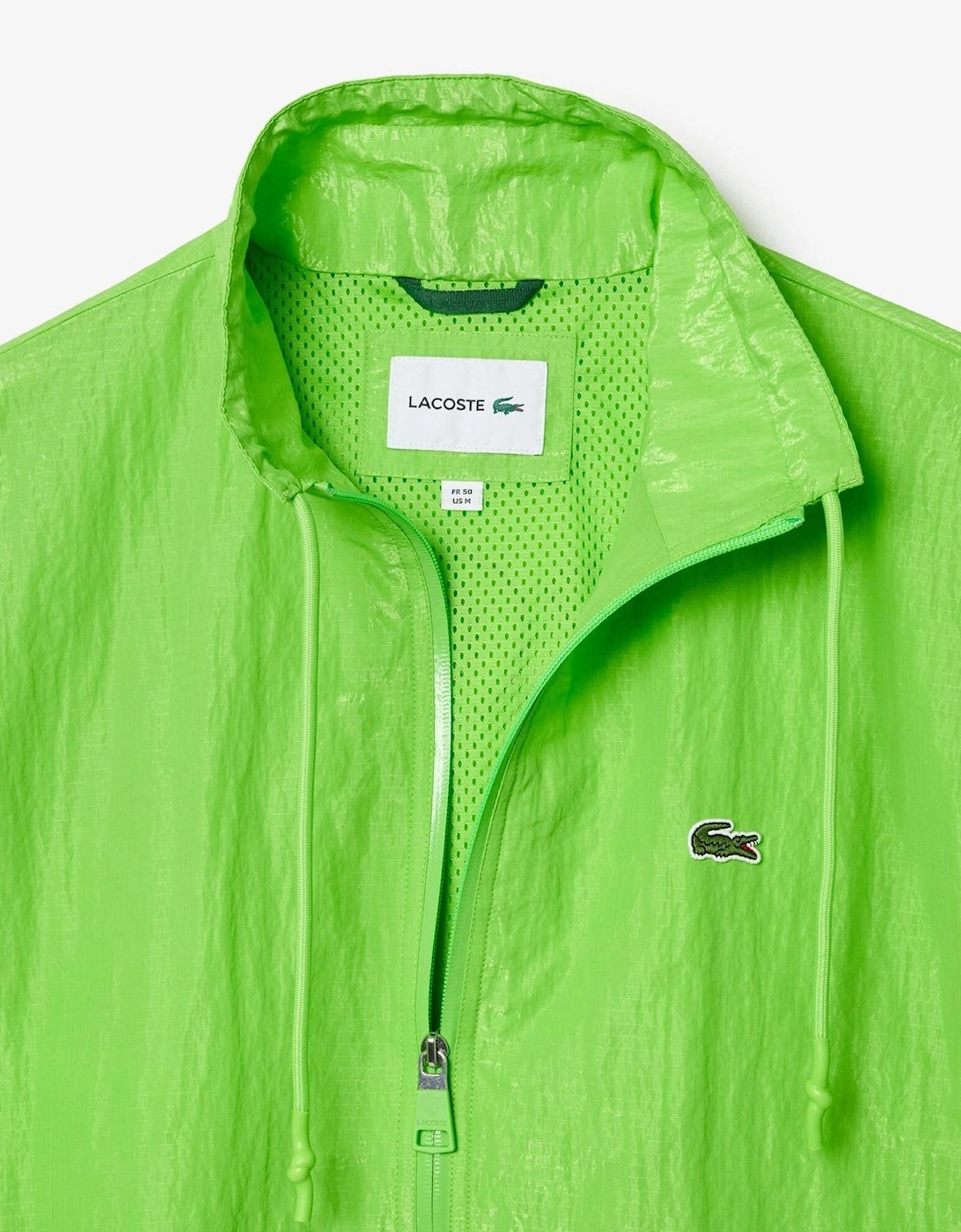 Solid Patterned Rain Jacket with Crocodile Logo