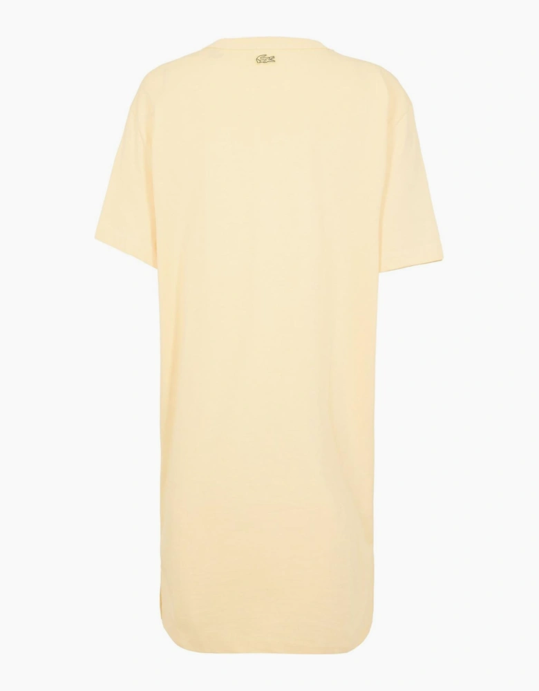 Lettering Crew Neck Short Sleeve Midi Dress