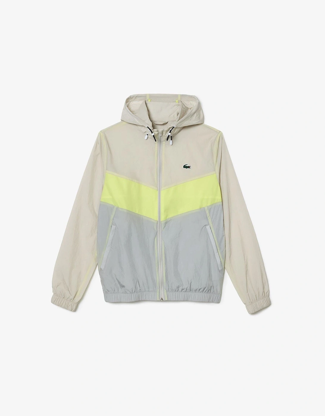 Color Block Hooded Drawstring Rain Jacket with Logo, 4 of 3