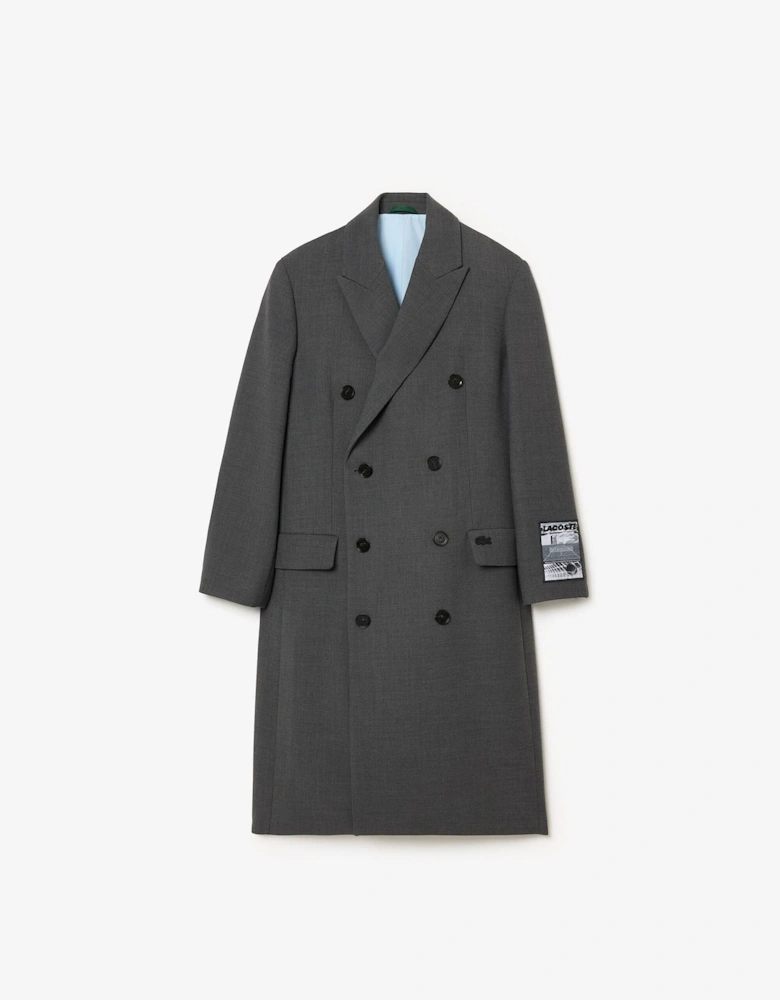 Solid Patterned Collared Neck Over Coat