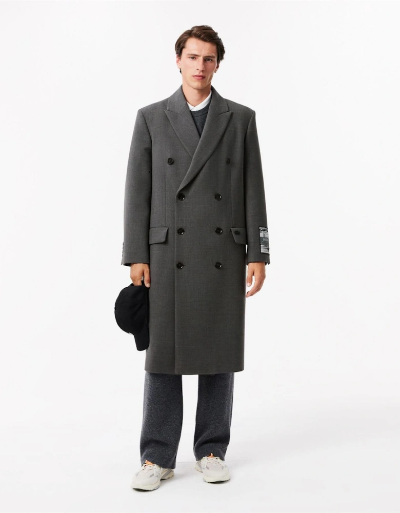 Solid Patterned Collared Neck Over Coat