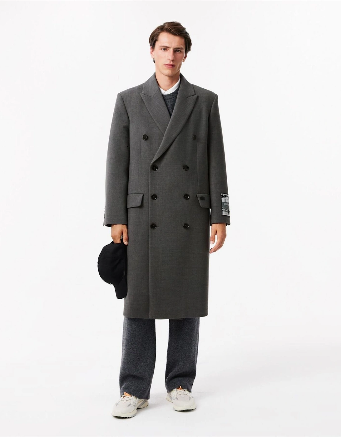 Solid Patterned Collared Neck Over Coat