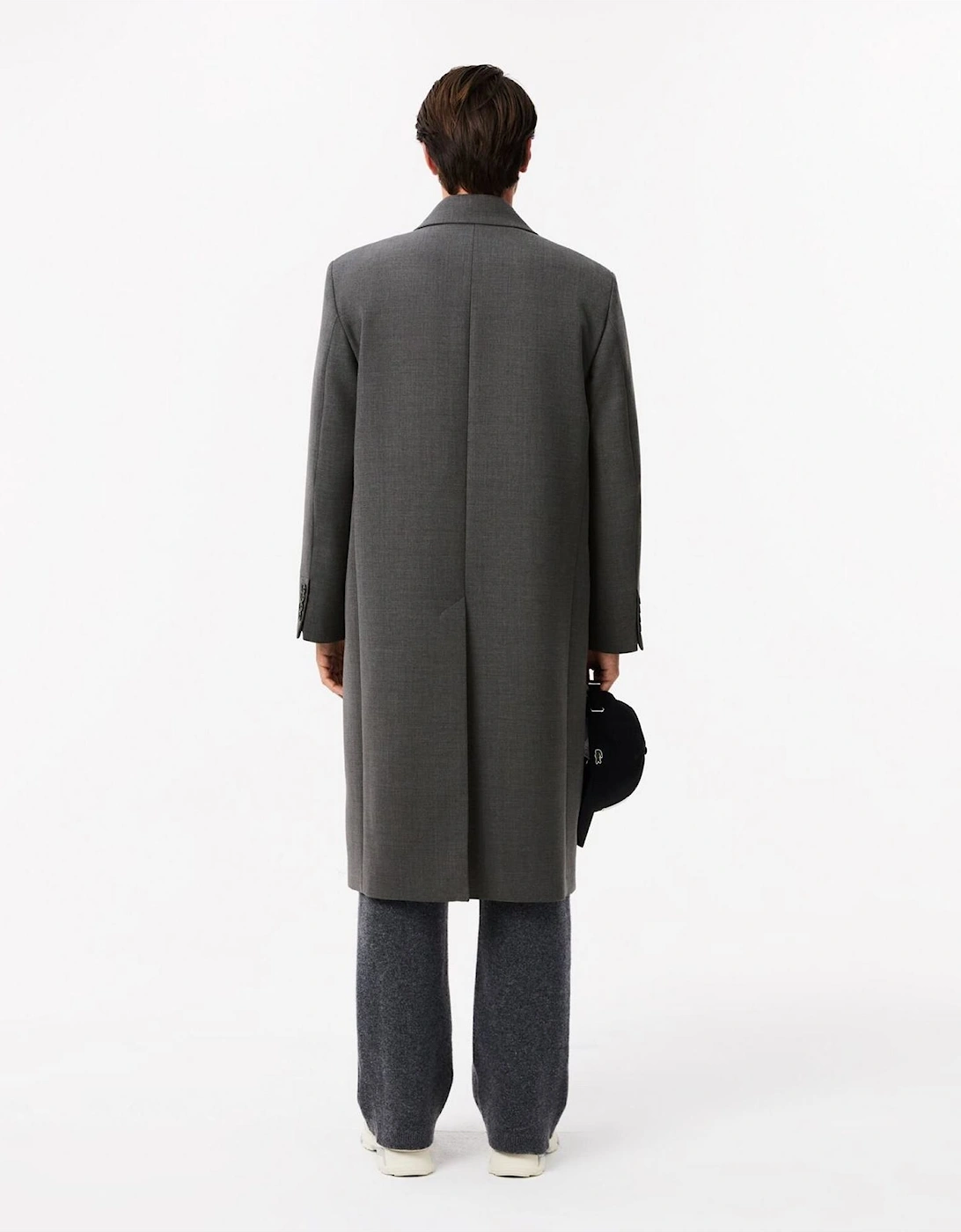 Solid Patterned Collared Neck Over Coat