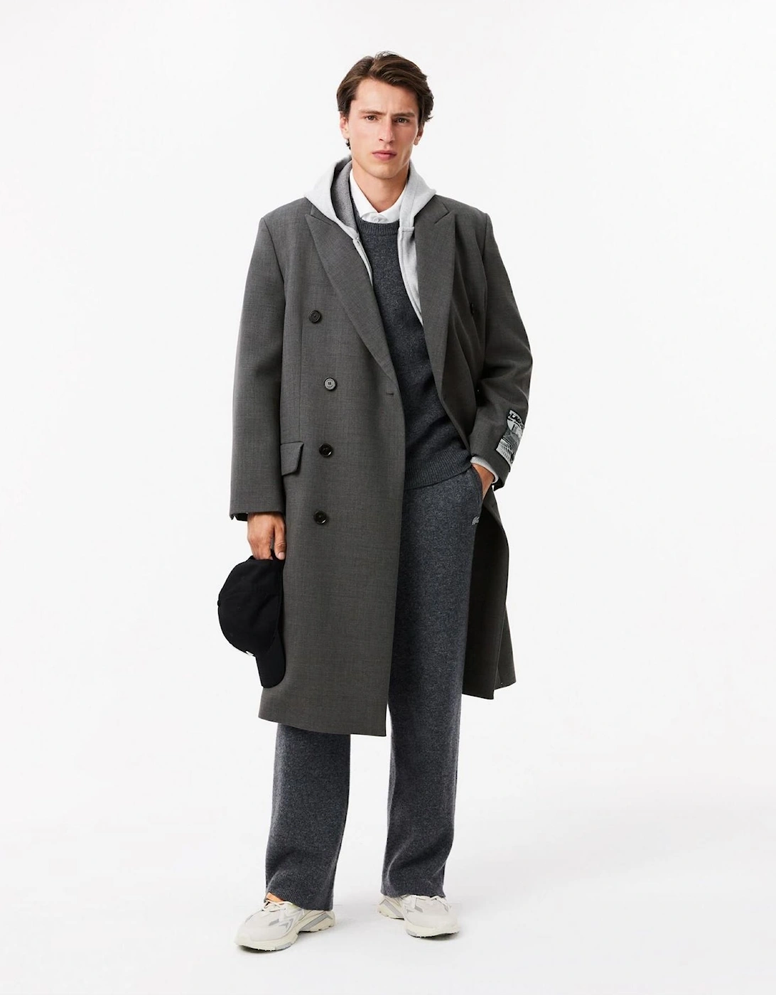Solid Patterned Collared Neck Over Coat