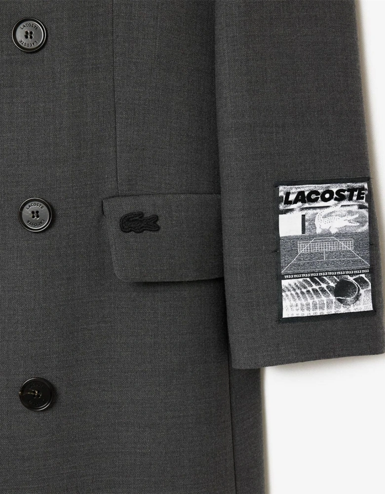 Solid Patterned Collared Neck Over Coat