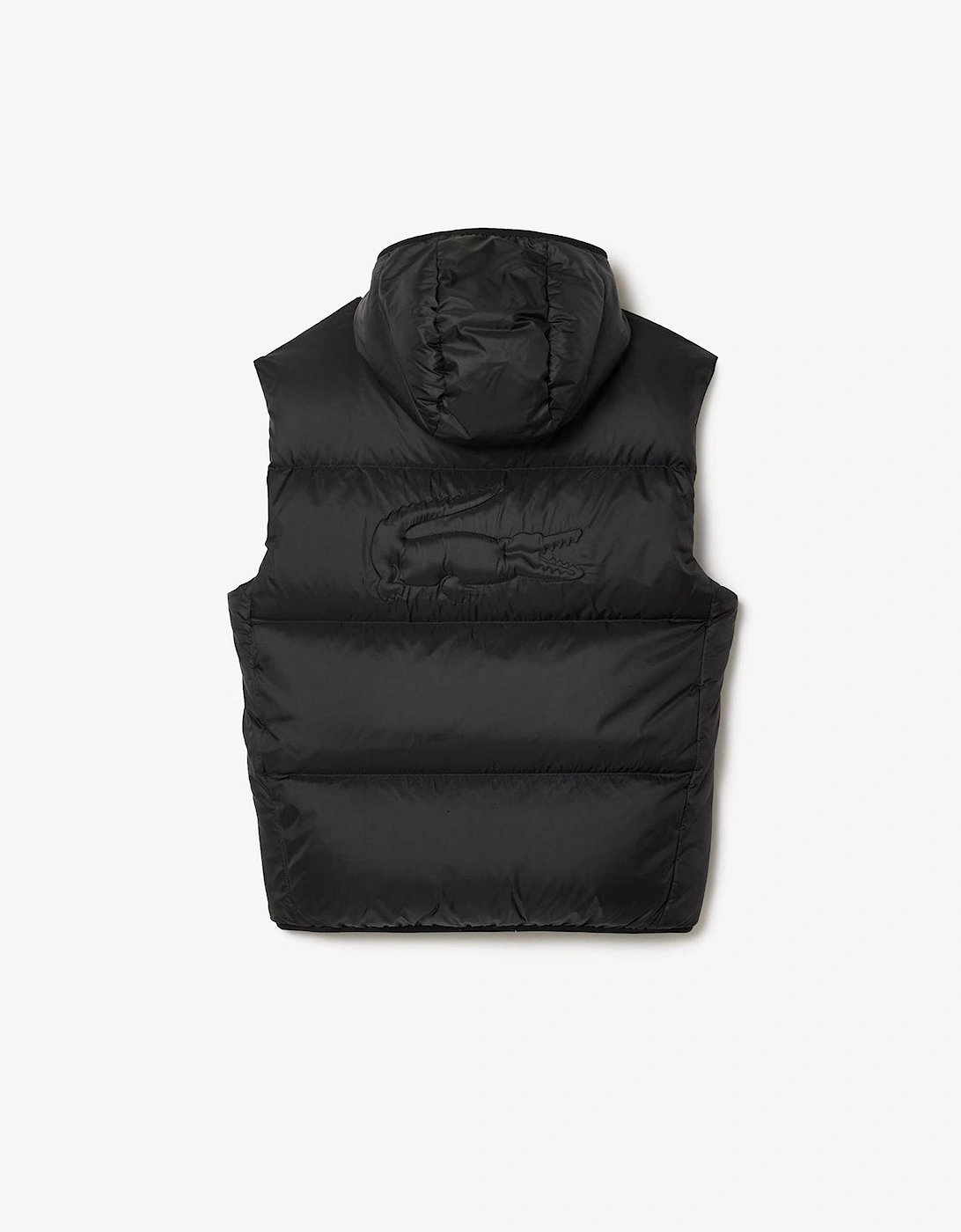 Solid Patterned Embossed Logo Hooded Puffer Coat