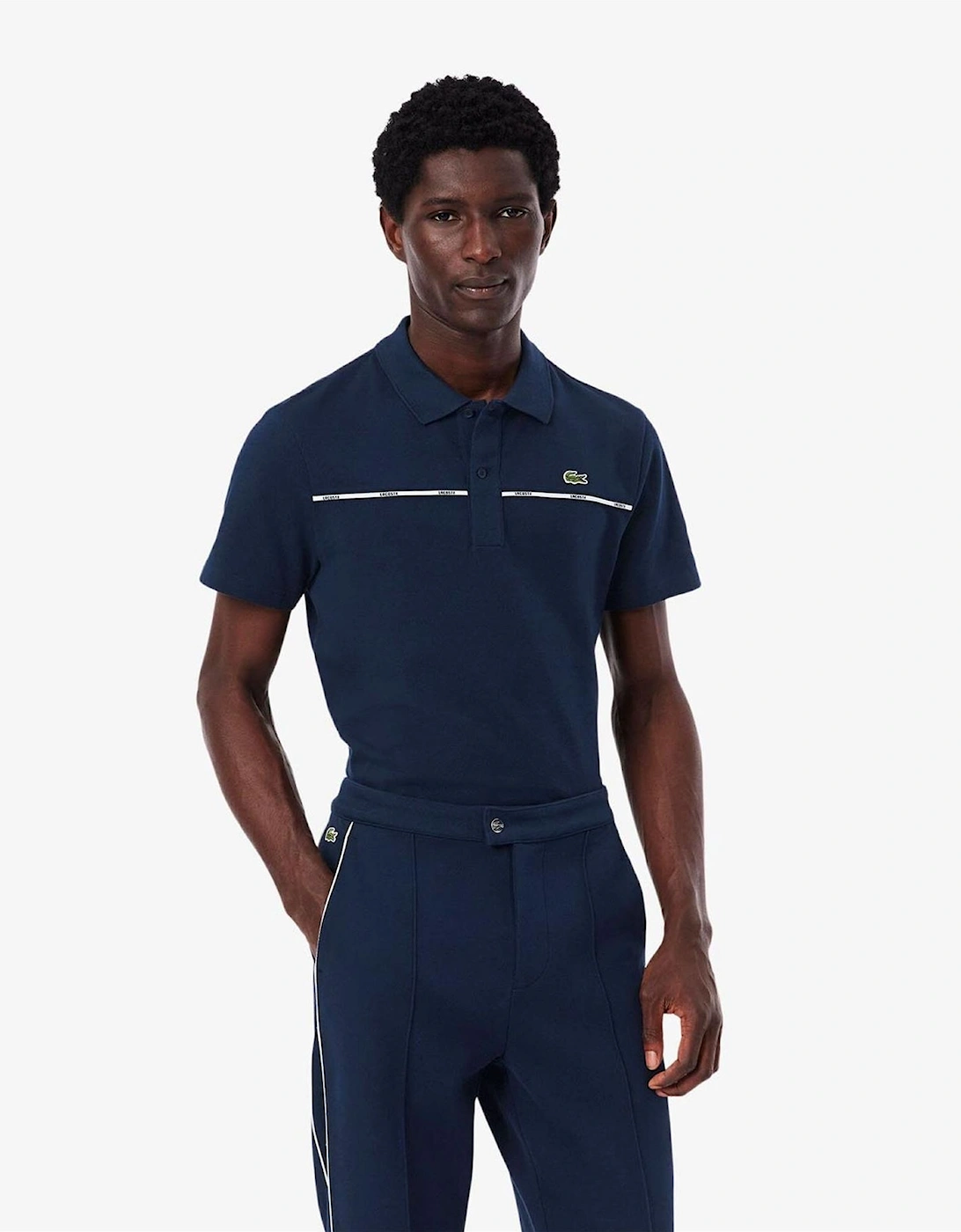 Crocodile Print Collared Neck Short Sleeve Polo Shirt