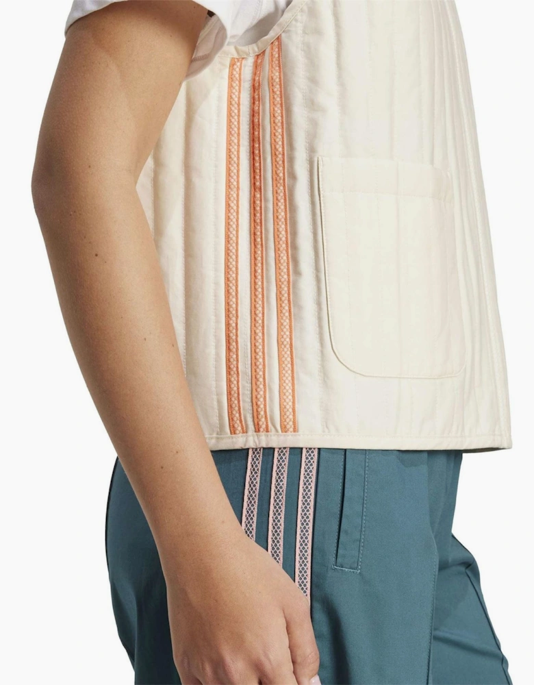 Vertical Stripe Patterned Gilet Waist Coat