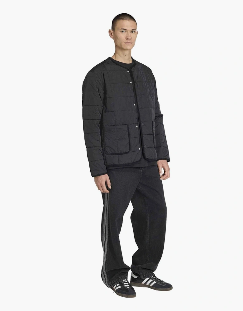 Solid Patterned Snap Button Jacket