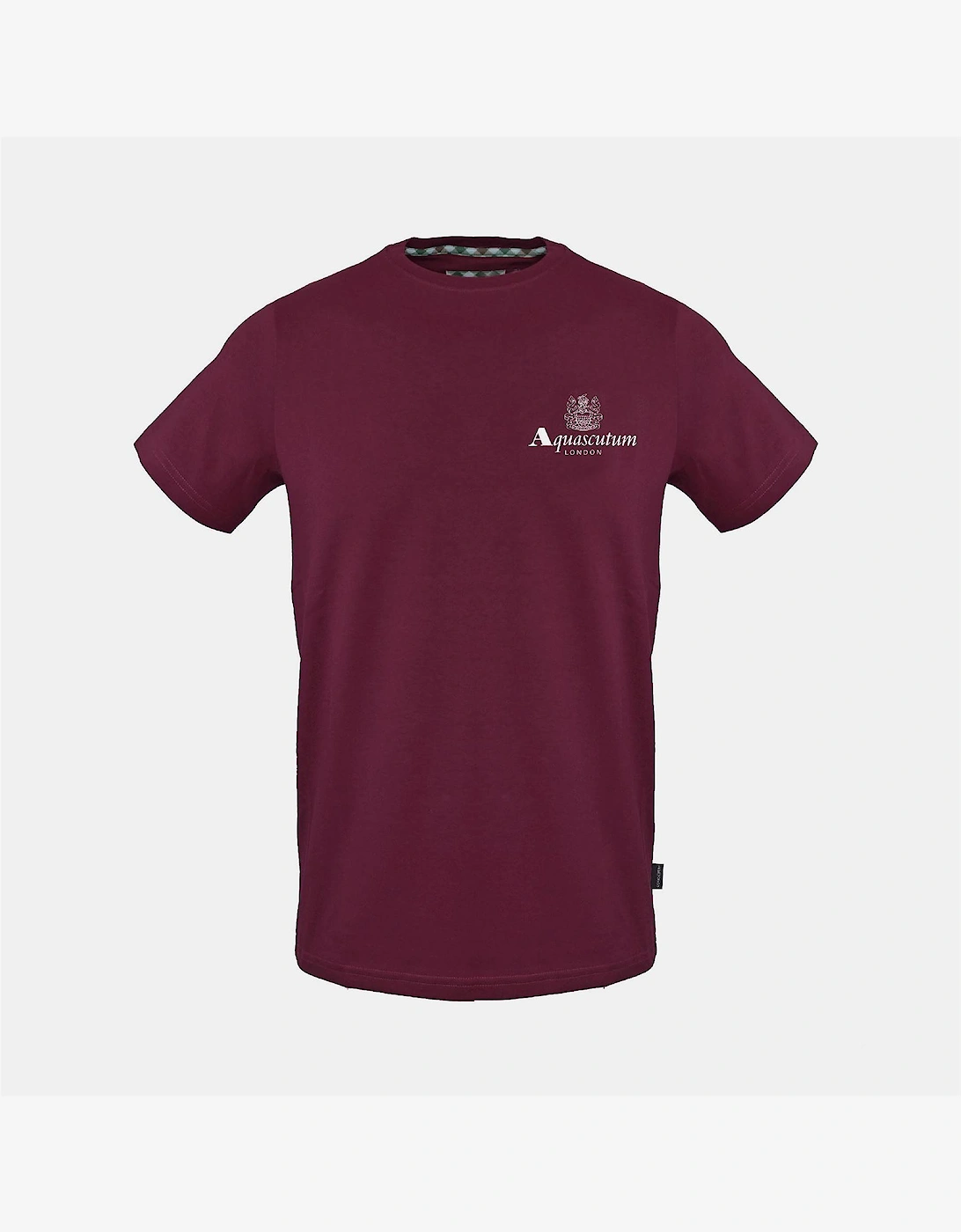 Aquascutum Men's Red Crew Neck Regular Fit Short Sleeve T-Shirt - Size 40