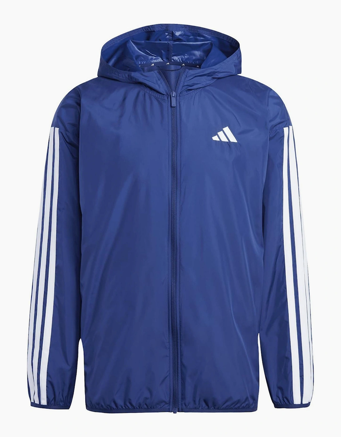 Hooded Neck Windbreaker with Side Stripes and Bold Logo