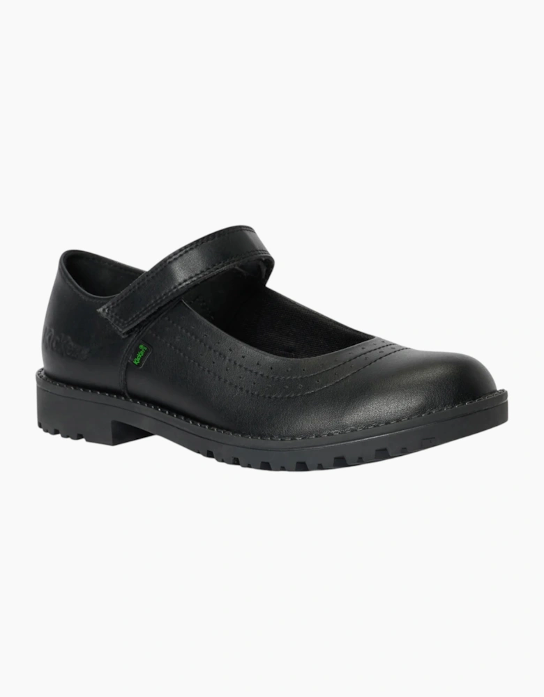 Kickers Girls School Shoes Infants Lachly Mary Jane Leather Touch Fastening UK S