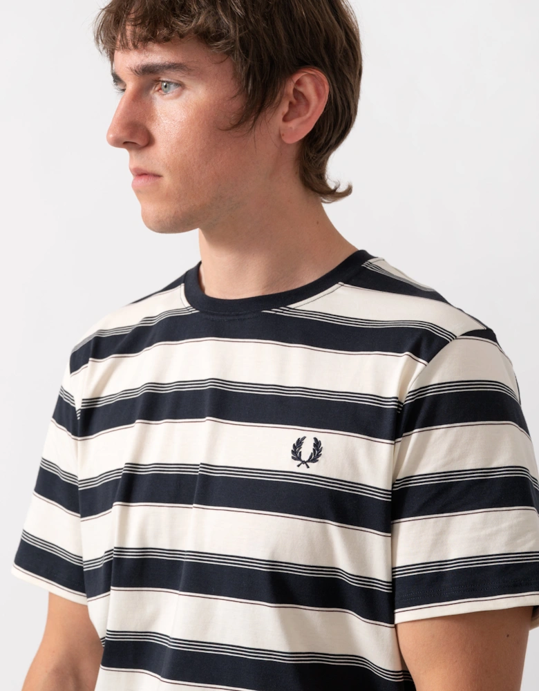 Fred Perry Mens Fine Stripe T-Shirt - Navy 608